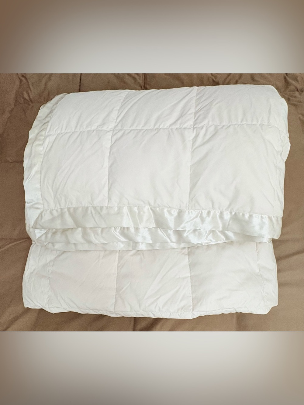King Size Satin Edge Lightweight Down Comforter Duvet Insert White JC Penny Home